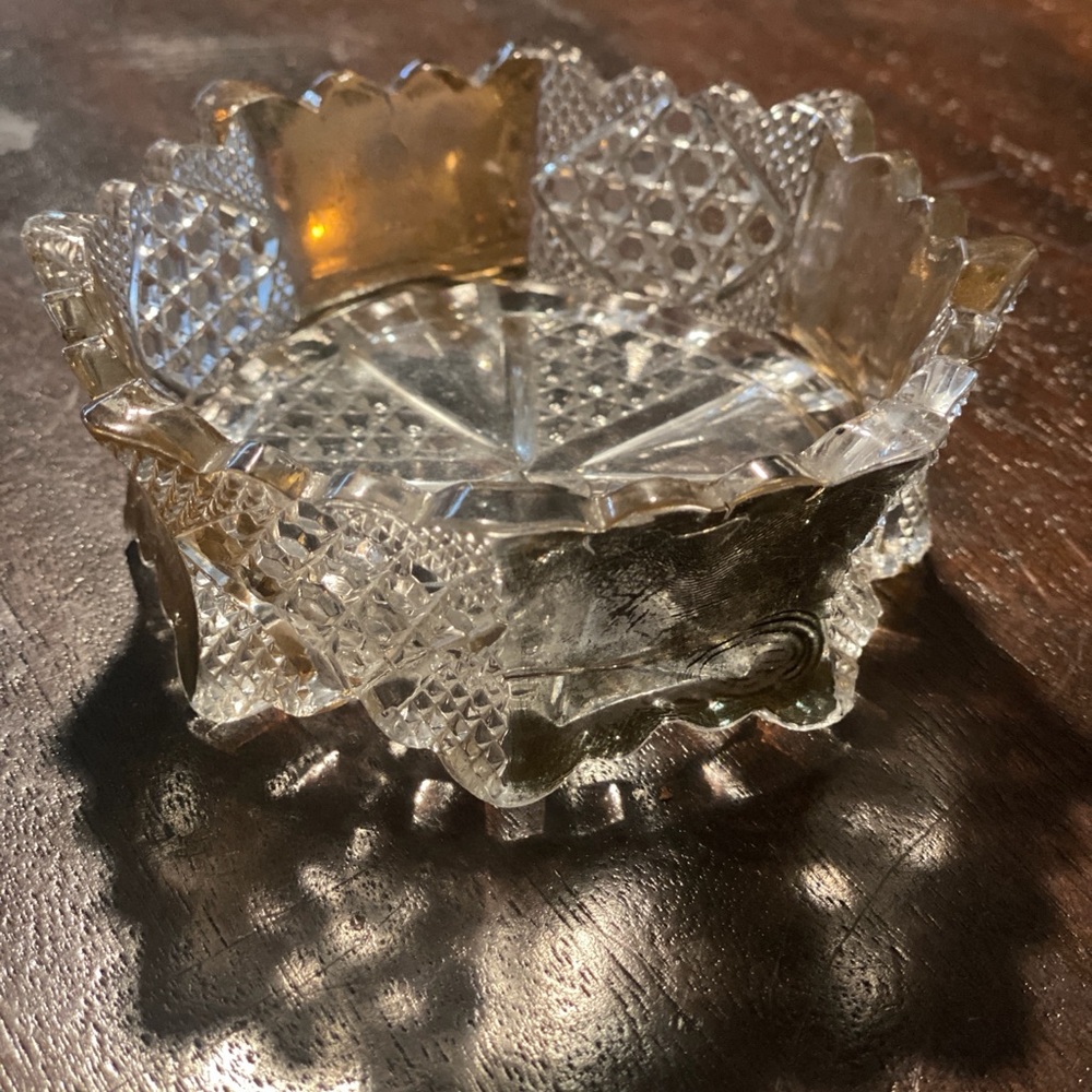 Vintage antique glass ashtray